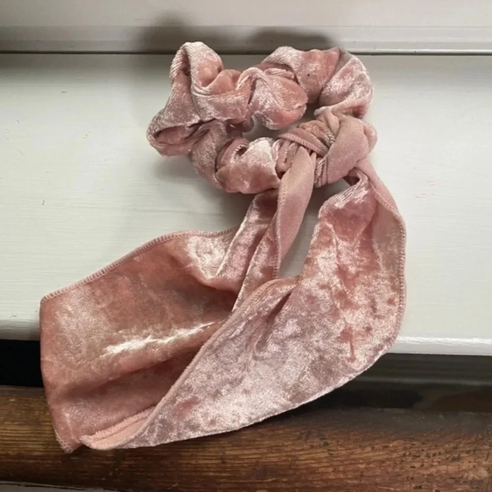 Anthropologie Pink Velvet Scrunchie